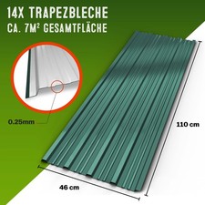 B-Ware Blech Trapez 110x46cm 14er Set grün Stahlblech Platten Profilblech
