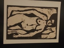ERNST LUDWIG KIRCHNER - Holzschnitt " Mädchenname  "  - Expressionismus