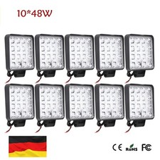 10X 48W LED Arbeitsscheinwerfer Offroad Scheinwerfer fürJEEP Bagger SUV 12V IP67