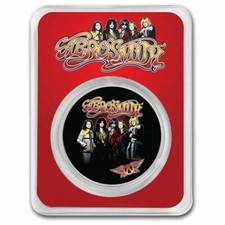 2 $ Dollar 50 Jahre Aerosmith Band 50th Anniversary Niue 1 oz Silber farbig 2023