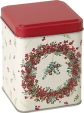Teedose*Dose*Box*Weihnachten*Beerenkranz*quadratisch*Metall*10cm