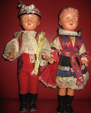 TrachtenPuppen, 2 Stück.