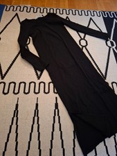 NEU H&M Gerippted Kleid 134/140 Strick Schlitz maxi clean boho wald festlich zar