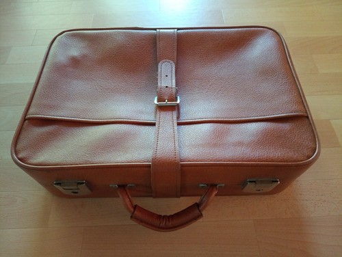 Koffer leder hellbraun - koffer,