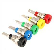 ✅ 5x Einbaubuchse 2mm Laborbuchse Bananenbuchse Sicherheitsbuchse Goldstecker