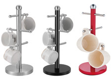 Edelstahl Tassenbaum Ständer - 6 Haken Kaffee/Tee Tassenhalter Ständer für Arbeitsplatte