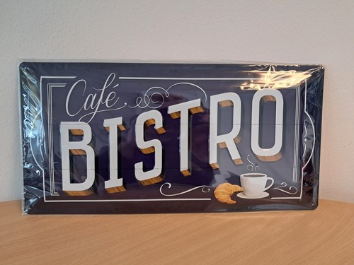 Blechschild bistro 25x50 deko - bistro,