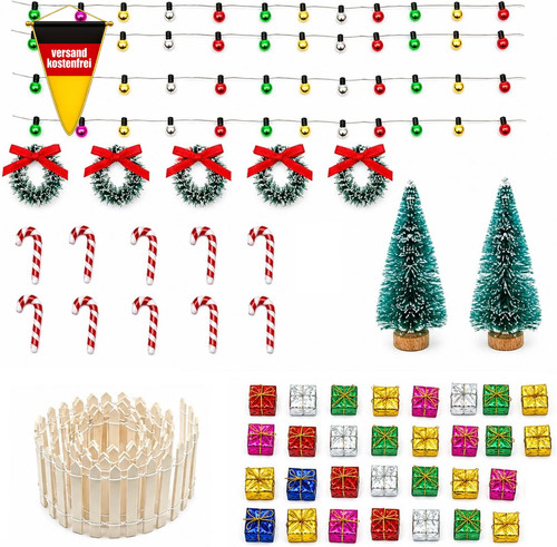 Miniatur weihnachtsdeko set - miniatur,