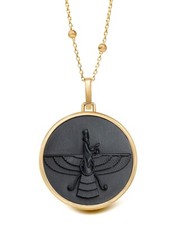 Faravahar Onyx Kamee Anhänger Halskette - zoroastrisches spirituelles Geschenk Symbol