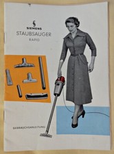 Anleitung Staubsauger Siemens RAPID der 1960er Jahre