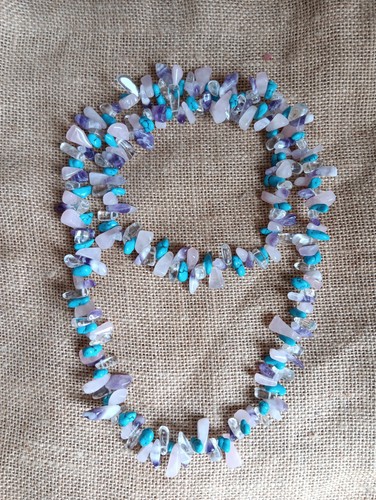 Edelsteinkette lang - ☆,