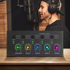4-Kanal Line Mixer Unterstützung Mono Stereo-Audio-Mischpult Mischer Audiomixer