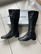 Gabor Langschaft Stiefel Schaftweite S schwarz Leder NEU Größe 7.5