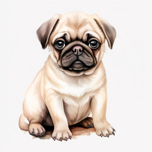 Wandtattoo aufkleber mops - wandtattoo,