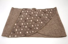 Schärpe Hüftgürtel Cacheur Schal Gürtel Hüftwärmer Walkstoff Unikat beige Punkte