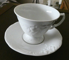 3-teiliges Wawel Porzellan Vintage Ornamente weiß Tassen Untertassen Polen Retro