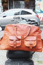 Leder Reise Sporttasche Wochenende Gepäck Vintage Overnight Duffel echt braun