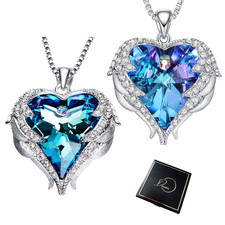 Damen Halskette Herz 925 Silber Zirkon Anhänger Frauen Schmuck Geschenk NEU