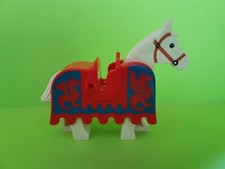 Lego  Weißes Pferd mit Pferdedecke in Ritterburg 6085 und 6086