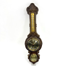 Huger Wetterstation 51cm | Thermometer Barometer Hygrometer | Retro Vintage Deko