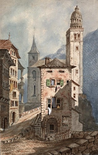 Visp wallis schweiz aquarell - -,