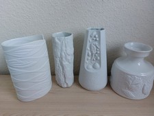 Bisquit Porzellan 4 Vasen