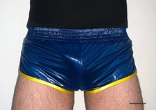 racer Shorts M Nylon Sprintershorts Polyamid wetlook shiny Glanzshorts