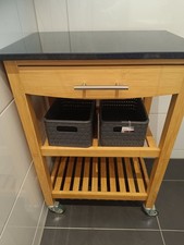 Sobuy Küchenwagen Rollwagen Holz Granit