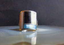 Ring Silber 925 Perlmutt Mosaik Platte bemerkenswert  attraktiv 18mm 7,9g