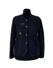 Giesswein Janker Trachtenjacke Damen Gr.38 UK34/12 US8 blau Schurwolle