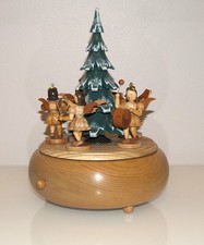 Spieluhr Spieldose Erzgebirge mit 5 Blank Engel Kurzrockengel