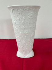Original Alboth & Kaiser Porzellan Vase weiß 3d-Dekor sig. M.Frey TOP!