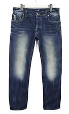 G-Star Attacc Low Straight Herrenjeans W34 L31 Verblichen Knopf Fly Whiskers