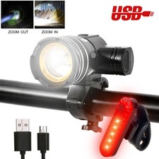 2PCS LED Fahrradbeleuchtung Set USB Akku Radlicht Vorne Hinten Licht DE