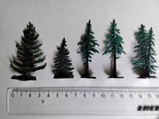 Zinnfiguren Flachfiguren 30mm, 5 Bäume, Beidseitig Bemalt