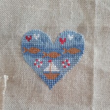 Kreuzstich Fertig Maritim See Boot Fisch Stickbild Stickerei acufactum 