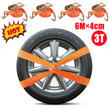 4STK Spanngurte Autotransport Radsicherung Zurrgurt 3000kg Auto Trailer Anhänger