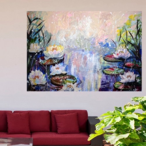 Gemälde seerosen leinwand - gemälde, "seerosen"