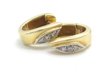 Ohrringe 585 GOLD 14 Karat Gelbgold Creolen Kreolen Diamanten earrings G1300/25