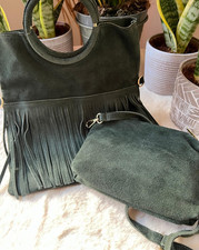 Shopper tasche mit fransen - mit,