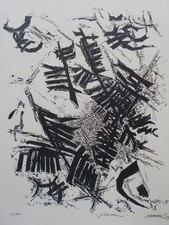 VOLKMAR HAASE - Flatternd. Lithographie signiert, 1961. ABSTRAKT