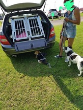 Original alpuna Doppel- Hundetransportbox N43 mit Notausstieg. Neuwertig !