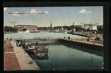 Wilhelmshaven, Hafen & Schleuse, Ansichtskarte 1913 