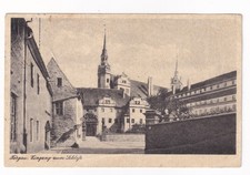 AK Torgau, Eingang zum Schloß Hartenfels, aus 1950, gelaufen