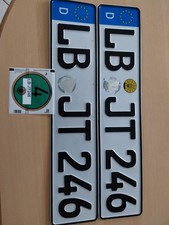 KFZ-Kennzeichen 2 X LB JT 246 mit Umweltplakette grün