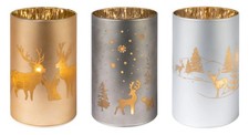 LIVARNO home LED Windlicht  Hirsch / Tannen / Schnee - versch. Motive