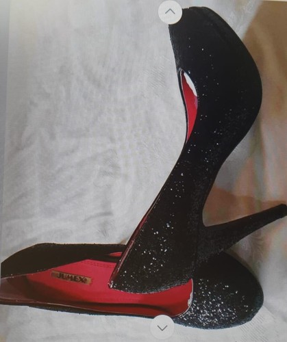 Schwarze pailletten high heels - schwarze,