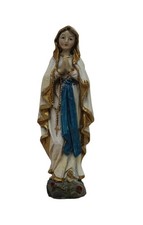 Heiligenfigur Madonna Lourdes 12 cm Polyresin Holzoptik Deko