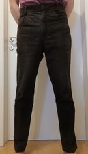 Lange Biker Lederhose W33 L33 Lederjeans Linus dunkelbraun