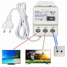 TV Antennenverstärker | 2 Geräte | HDTV 4K | DVB-C /T2 Signal Verstärker 20dB FP